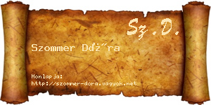 Szommer Dóra névjegykártya